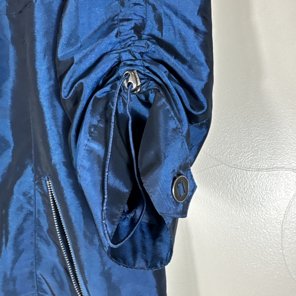 Chico's Woman's M Casual Sheen Kori Jacket Tempo Teal Silver Full Zip Size 3 - Picture 3 of 8